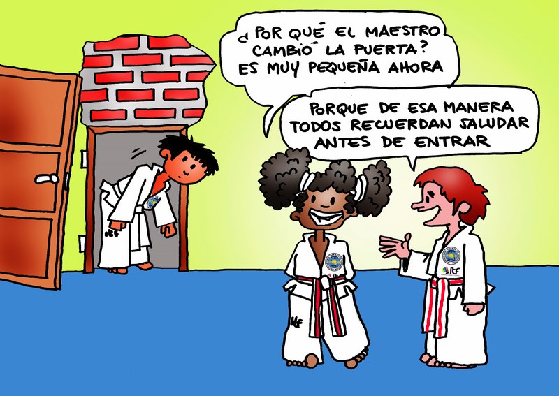 Cartoon Actitudes TKD saludo (Copiar)